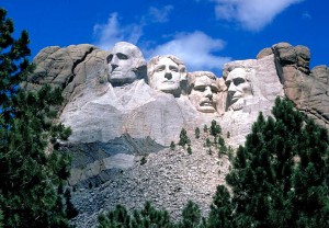 Lincoln sulla destra nel Monte Rushmore