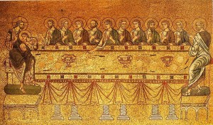 L'Ultima Cena, mosaico del XIII secolo. Basilica di San Marco, Venezia